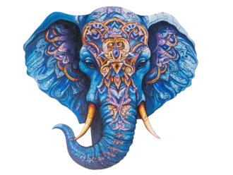 Alternative view of Wooden jigsaw puzzle elephant
