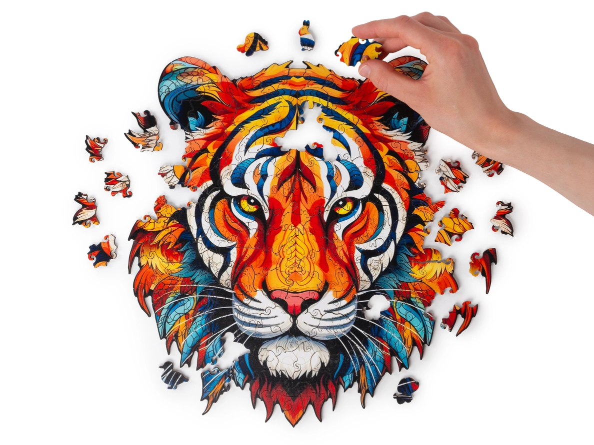 Wooden jigsaw tiger - Image 3