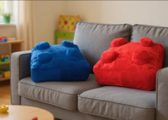 Alternative view of Cuddly Brick Pillow Blue -Square