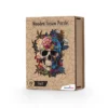 Wooden jigsaw puzzle skull