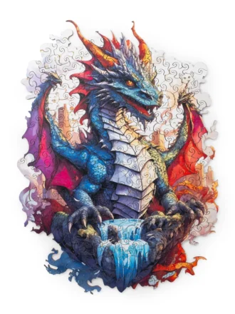 Alternative view of Wooden jigsaw puzzle dragon