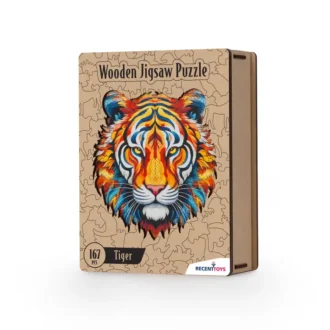 Wooden jigsaw tiger