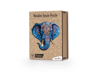 Wooden jigsaw puzzle elephant