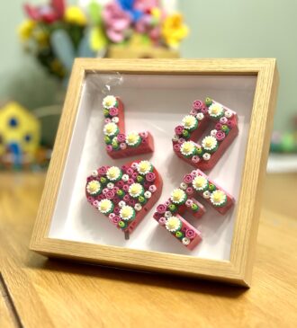 Lego Love Letters Mounted in Picture Frame