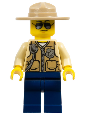 Lego Swamp Police - Officer, Vest, Dark Tan Hat, Sunglasses Minifigure (cty0516)