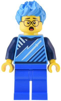 Lego Gaming Tournament Participant - Male, Dark Azure T-Shirt with Sword, Blue Legs, Dark Azure Hair Minifigure (cty1541)