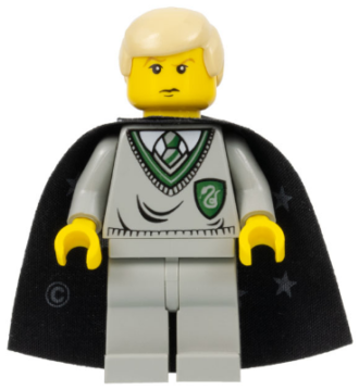Lego Draco Malfoy - Slytherin Torso, Black Cape with Stars Minifigure (hp040)