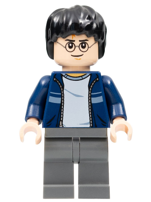 Lego Harry Potter - Dark Blue Open Jacket with Stripe, Dark Bluish Gray Legs Minifigure (hp116)