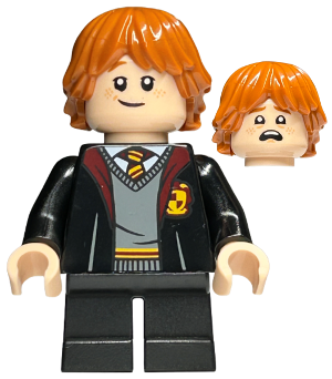 Lego Ron Weasley - Gryffindor Robe, Sweater, Shirt and Tie, Black Short Legs Minifigure (hp283)