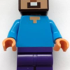 Lego Steve (Nougat) - Dark Purple Legs, Dark Azure Around Eyes Minifigure (min160)