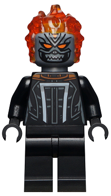Lego Ghost Rider (Roberto 'Robbie' Reyes) - Flat Silver Head Minifigure (sh0678)