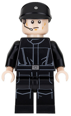 Lego Imperial Shuttle Pilot - Light Nougat Head with Headset, Imperial Officer Cap Minifigure (sw0802)