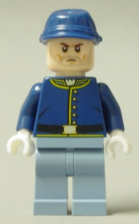 Lego Cavalry Soldier - Brown Eyebrows, Stubble Minifigure (tlr020)